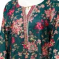 Close-up view of chest and neck design on 3-Piece Deep Green Printed Lawn Dress PK-05